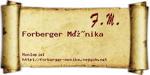 Forberger Mónika névjegykártya